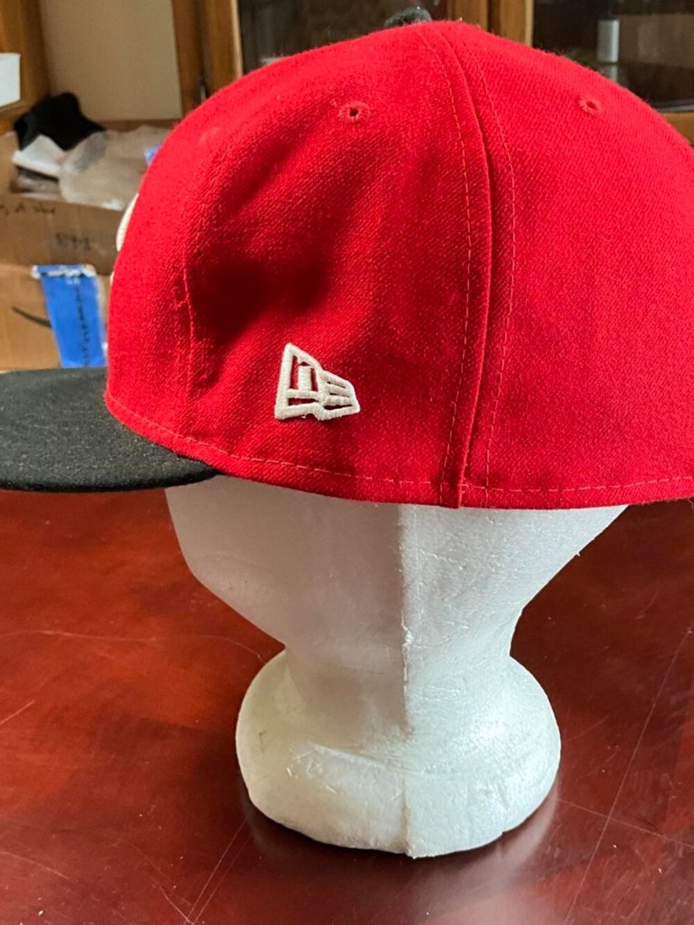 Cincinnati Reds New Era 59FIFTY Red Black Fitted MLB Coolbase Cap (7 3/4) - Picture 7 of 8